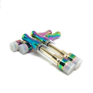 Iridescent Round Metal Tip 510 Thread Cartridge With Color Base